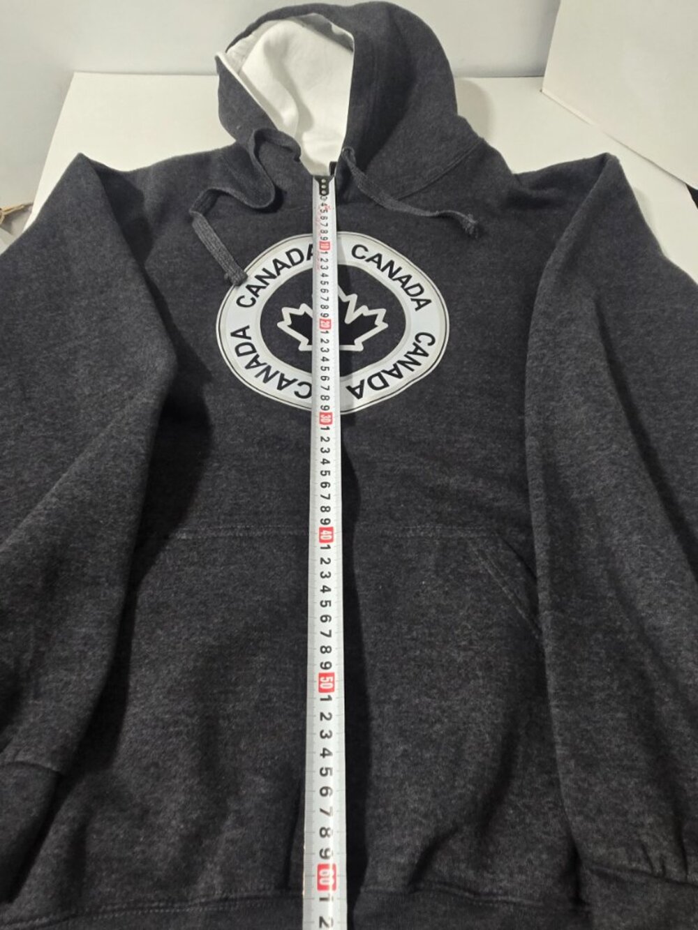 River Wear Canada Hoodie XL Charcoal Gray Maple Leaf Pullover Fleece Sweatshirt - Picture 6 of 12